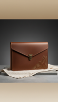 Custom Walnut Leather Portfolio Organizer