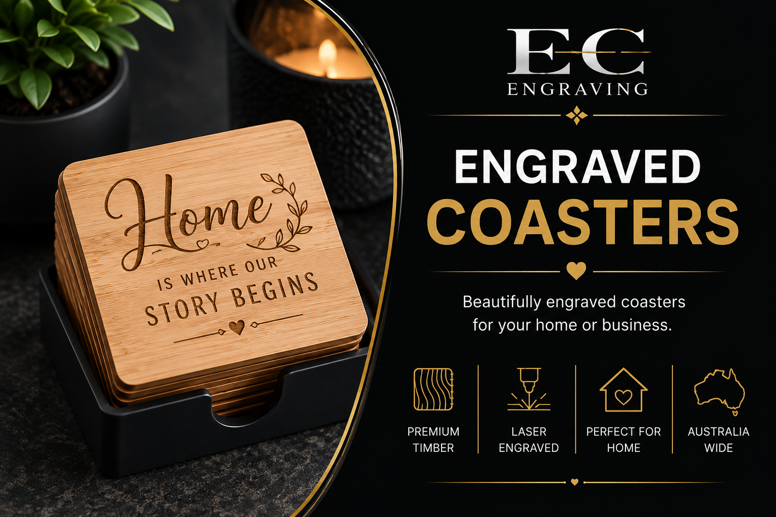 Engraved Timbe coasters